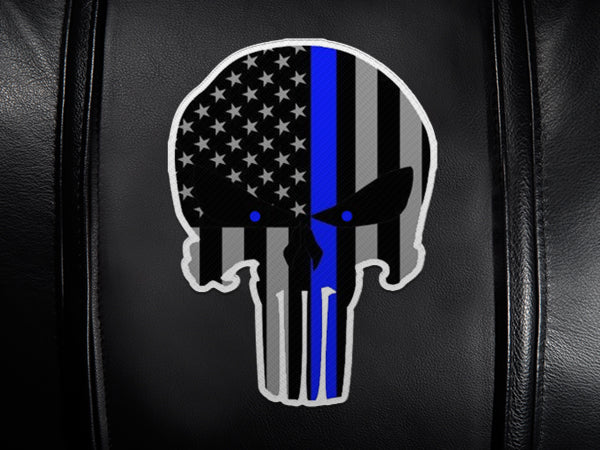 Blue Line Skull Logo Panel